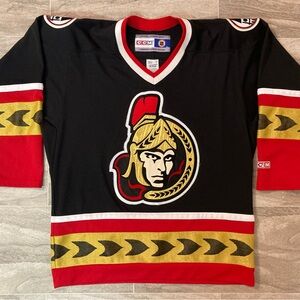 Rare 1997-99 Ottawa Senators Alternate 3rd Jersey Hockey CCM Medium M Gold